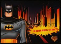 7h1034 BATMAN SUPERMAN MOVIE: WORLD'S FINEST video French promo brochure 1997 DC Comics cartoon!