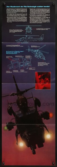 7h1039 BLUE THUNDER German promo brochure 1983 John Badham, cool helicopter image, unfolds to 11x34!