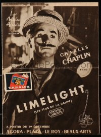 7h1061 LIMELIGHT French promo brochure 1952 aging Charlie Chaplin & pretty young Claire Bloom!