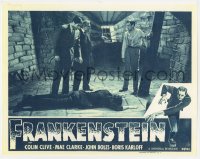 7h0724 FRANKENSTEIN 11x14 REPRO photo 1980s monster Boris Karloff on floor by Colin Clive!