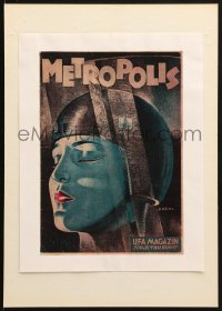 7h0219 METROPOLIS 9x11 REPRO poster 1990s Fritz Lang, Werner Graul art from 1927 magazine cover!