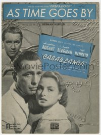 7h0992 CASABLANCA light blue sheet music 1942 Humphrey Bogart, Ingrid Bergman, As Time Goes By!