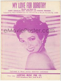 7h0998 DOROTHY DANDRIDGE sheet music 1954 My Love For Dorothy, dedicated to the actress!