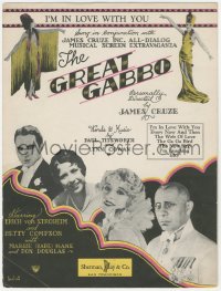 7h1003 GREAT GABBO sheet music 1929 Erich von Stroheim, Betty Compson, I'm in Love with You!