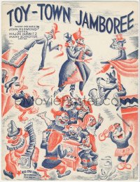 7h1029 TOY-TOWN JAMBOREE sheet music 1937 Mischa art of Mickey Mouse, Seven Dwarfs, Donald Duck+more