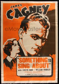 7h0022 SOMETHING TO SING ABOUT linen 1sh R1940s art of James Cagney & Evelyn Daw, ultra rare!