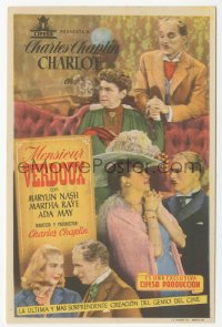 7h0648 MONSIEUR VERDOUX Spanish herald 1948 different montage of Charlie Chaplin & top cast!