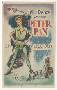 7h0652 PETER PAN Spanish herald 1955 Walt Disney cartoon fantasy classic, great full-length art!