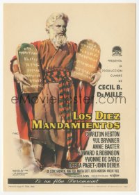 7h0659 TEN COMMANDMENTS Spanish herald 1960 cool Mac Gomez art of Charlton Heston holding tablets!