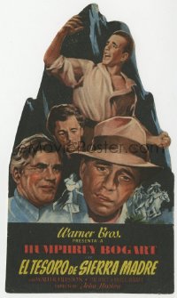 7h0662 TREASURE OF THE SIERRA MADRE die-cut Spanish herald 1948 Humphrey Bogart, different image!