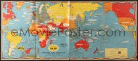 7h0837 DATED EVENTS WAR MAP 17x39 special poster 1944 Stanley Turner art for Pioneer Bag Company!