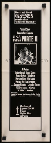 7h0312 GODFATHER PART II Italian Swiss ad slick 1975 Al Pacino in Francis Ford Coppola classic sequel!
