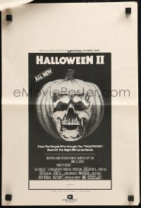 7h0313 HALLOWEEN II ad slick 1981 cool jack-o-lantern skull image, more of the night HE came home!