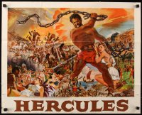 7h0846 HERCULES 2-sided 26x39 special poster 1959 art of the world's mightiest man Steve Reeves!