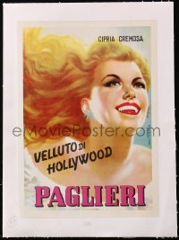 7h0294 PAGLIERI linen 9x12 Italian advertising poster 1955 Cipria Cremosa, art by Moltrasio!