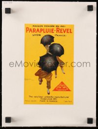 7h0295 PARAPLUIE-REVEL linen 5x8 French advertising label 1922 great art by Leonette Cappiello!