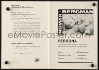 7h0821 PERSONA Swiss trade ad 1966 Ingmar Bergman classic, Bibi Andersson, Liv Ullmann, Nykvist