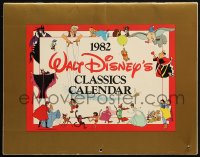 7h0321 WALT DISNEY calendar 1982 each month has a different image from classic animated movies!