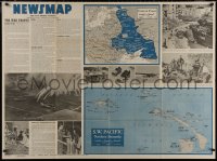 7h0381 NEWSMAP vol 2 no. 50 35x47 WWII war poster 1944 great images & information about war efforts!