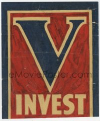 7h0385 V 7x8 WWI war poster 1917 red, white and blue art for Liberty Loan campaign, INVEST!