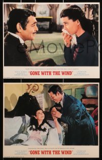 7h0752 GONE WITH THE WIND set of 8 8x11 commercial prints 1990s Clark Gable & Vivien Leigh classic!