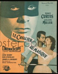 7h0593 PURPLE MASK French pressbook 1956 masked avenger Tony Curtis, Colleen Miller, posters shown!