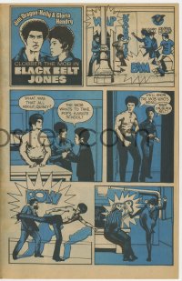7h0900 BLACK BELT JONES herald 1974 Jim Dragon Kelly vs The Mob, cool 3-page kung fu comic strip!