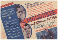 7h0902 CABIN IN THE COTTON herald 1932 Richard Barthelmess, Bette Davis shown, Michael Curtiz!