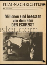 7h0909 EXORCIST German herald 1974 William Friedkin, William Peter Blatty classic, newspaper design!