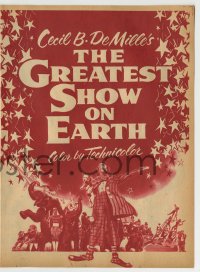 7h0913 GREATEST SHOW ON EARTH herald 1952 Cecil B. DeMille classic, Charlton Heston, James Stewart