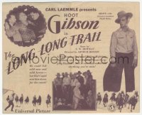 7h0917 LONG LONG TRAIL herald 1929 great images of Hoot Gibson, The Screen's Greatest Thrill Rider!