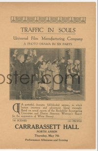 7h0929 TRAFFIC IN SOULS herald 1913 super early Universal movie exposing white slavery in New York!