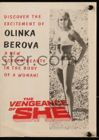 7h0931 VENGEANCE OF SHE herald 1968 discover the excitement of new screen beauty Olinka Berova!