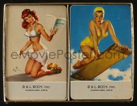 7h0085 GIL ELVGREN Spotlighters playing card box set 1950s two full decks of sexy pinup art!