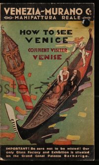 7h0237 VENEZIA-MURANO CO. MANIFATTURA REALE Italian tourism brochure 1950s Venice map & information!