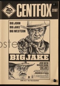 7h1196 BIG JAKE German pressbook 1971 different art of cowboys John Wayne & Richard Boone!