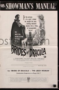 7h1202 BRIDES OF DRACULA pressbook 1960 Terence Fisher, Hammer, Peter Cushing as Van Helsing!