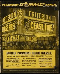 7h1204 CEASE FIRE 3D pressbook 1953 3-D Korean War movie in cooperation with Department of Defense!