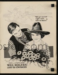 7h1210 CUPID THE COWPUNCHER pressbook 1920 Will Rogers loves Helene Chadwick, ultra rare!