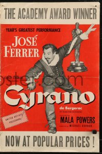 7h1211 CYRANO DE BERGERAC pressbook 1951 Jose Ferrer & William Prince compete for Mala Powers' love!