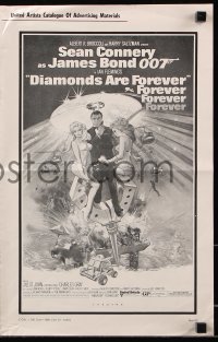 7h1217 DIAMONDS ARE FOREVER pressbook 1971 McGinnis art of Sean Connery as James Bond 007!