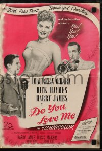 7h1219 DO YOU LOVE ME pressbook 1946 Maureen O'Hara, Dick Haymes, Harry James w/trumpet, rare!