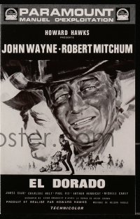7h0586 EL DORADO French pressbook 1967 John Wayne, Robert Mitchum, Howard Hawks, Landi art!
