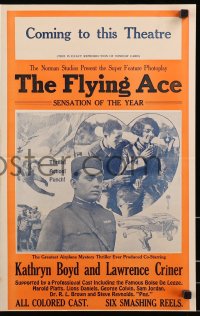 7h1231 FLYING ACE pressbook 1926 exact full-size image of the 14x22 window card!