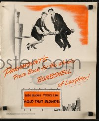 7h1247 HOLD THAT BLONDE pressbook 1945 wacky images of Eddie Bracken & sexy Veronica Lake!