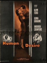 7h1249 HUMAN DESIRE pressbook 1954 Gloria Grahame born to be bad, kissed & to make trouble!