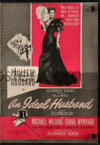7h1250 IDEAL HUSBAND pressbook 1948 Paulette Goddard, Michael Wilding, Alexander Korda, Oscar Wilde!