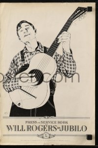7h1254 JUBILO pressbook 1919 great cover art of Will Rogers playing guitar, ultra rare!