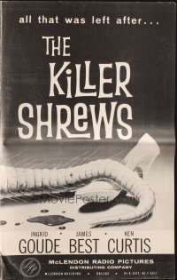 7h1256 KILLER SHREWS/GIANT GILA MONSTER pressbook 1959 great monster artwork, sci-fi double-bill!