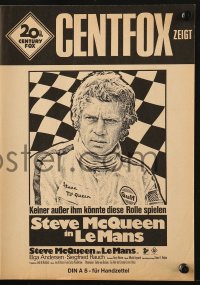 7h1262 LE MANS German pressbook 1971 cool different artwork of race car driver Steve McQueen!